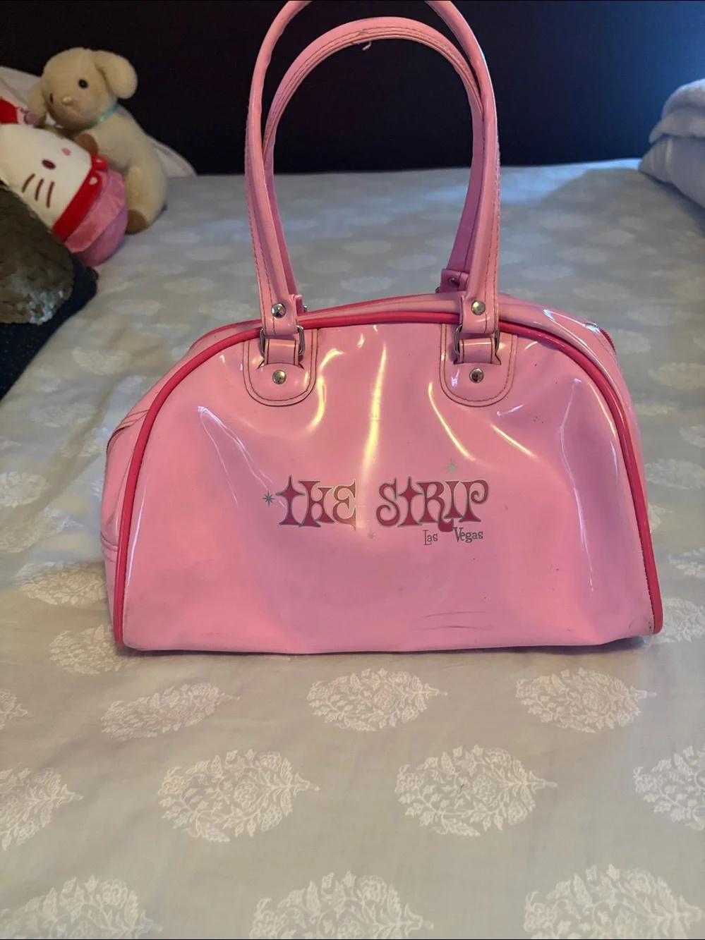 The Strip Las Vegas Pink Patent Dome Satchel